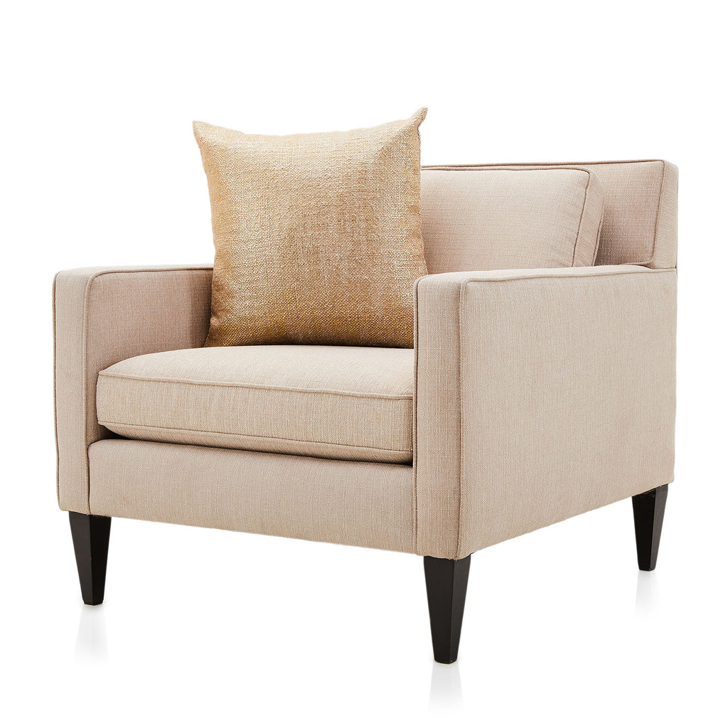 Tan Linen Burlap Woven Pillow