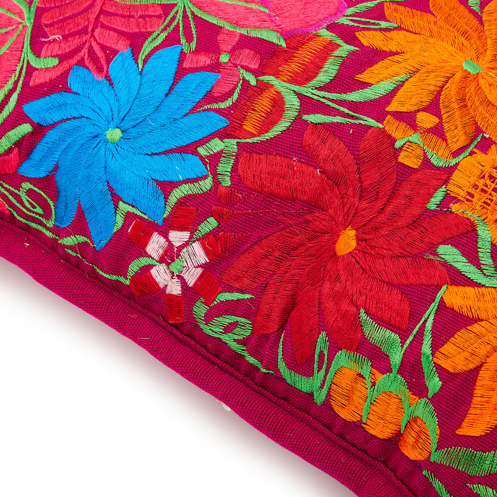 Bright Floral Mexican Embroidery Pillow