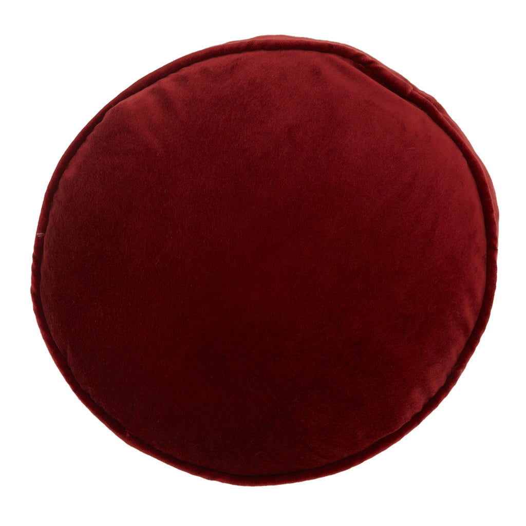 Smooth Red Velvet Round Pillow