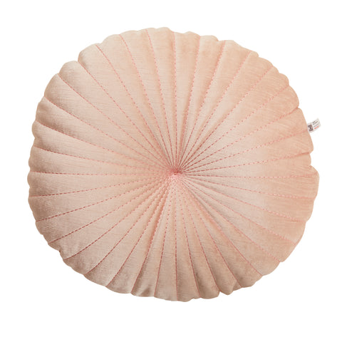 Pale Pink Velvet Seashell Round Pillow