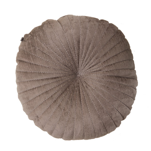 Grey Taupe Velvet Seashell Round Pillow