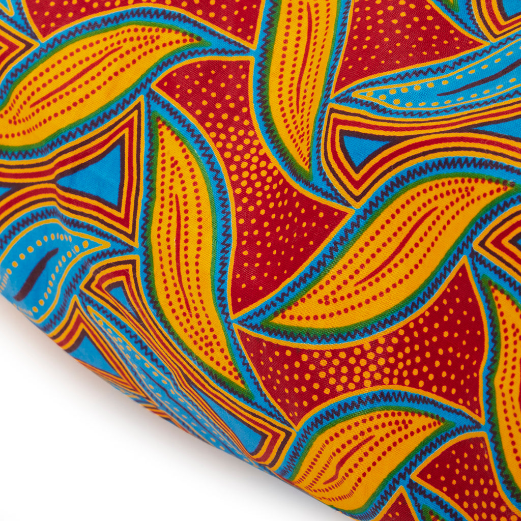Red Yellow Turquoise Tribal Print Pillow