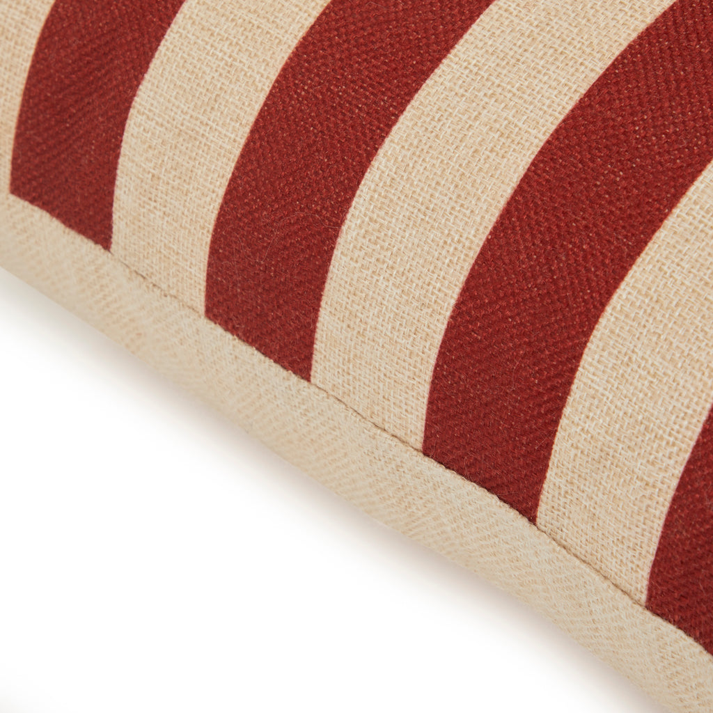 Red Stripe Anchor Square Pillow