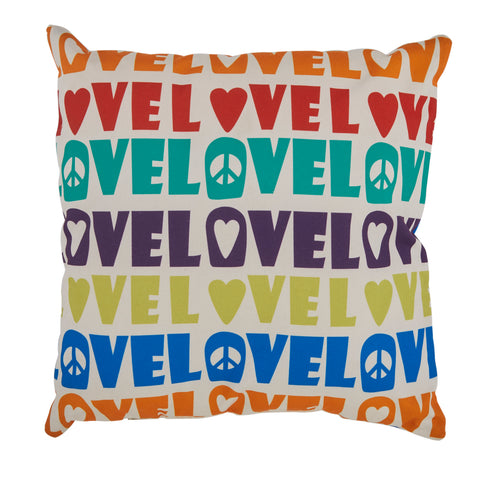 Multicolor Love Text Pillow