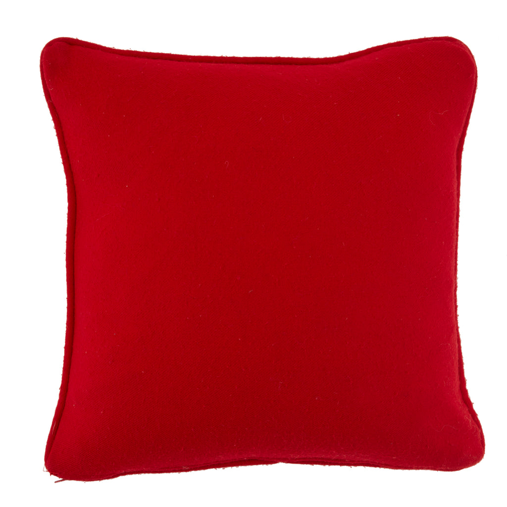 Red Felt Square Pillow