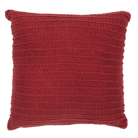 Wine Crochet Striped Pillow
