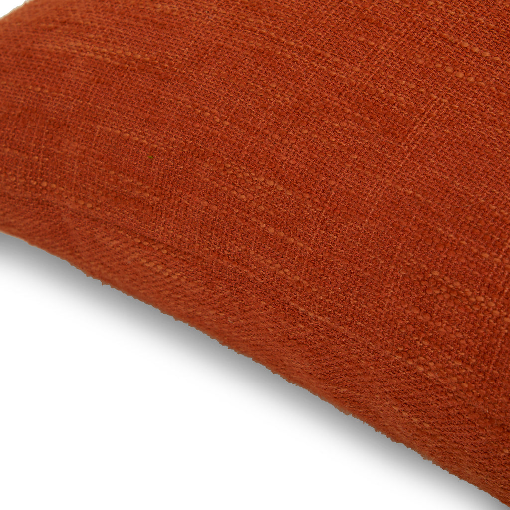 Burnt Orange Woven Pillow with Buttons