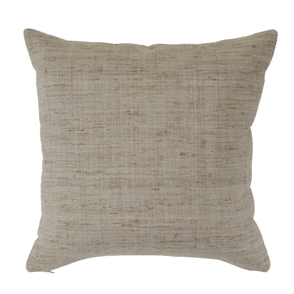 Tan Woven Linen Pillow