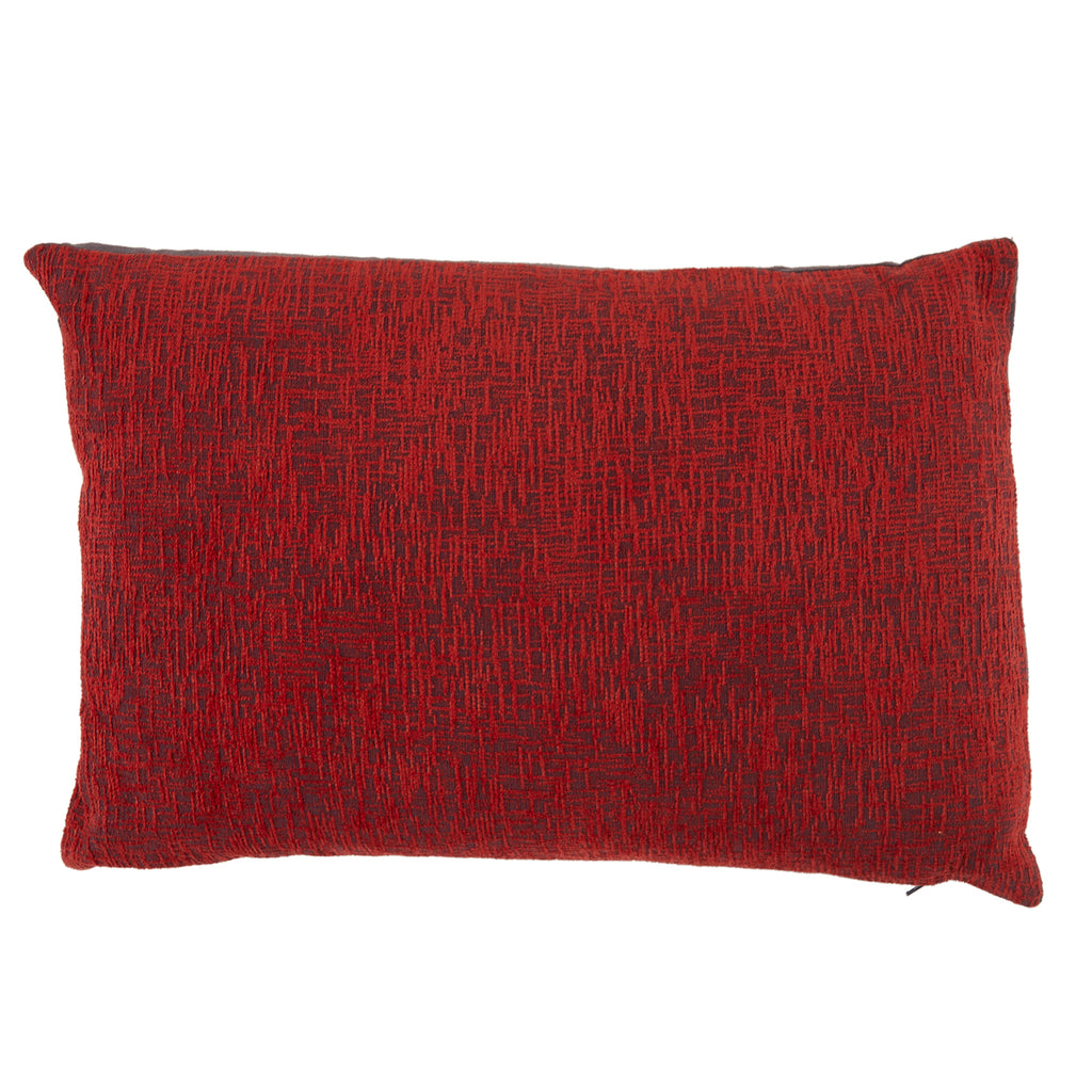 Red + Grey Textured Lumbar Pillow