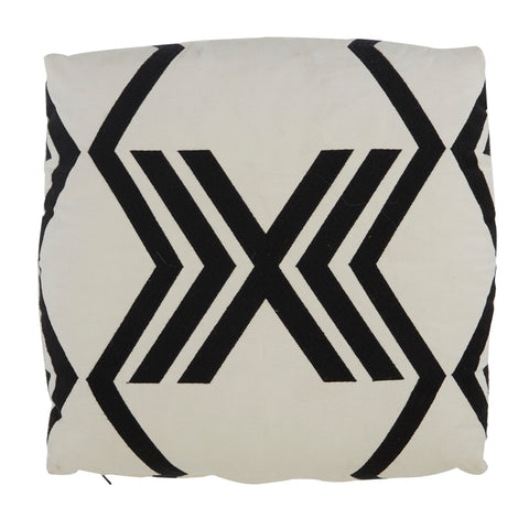 White & Black X-Pattern Pillow