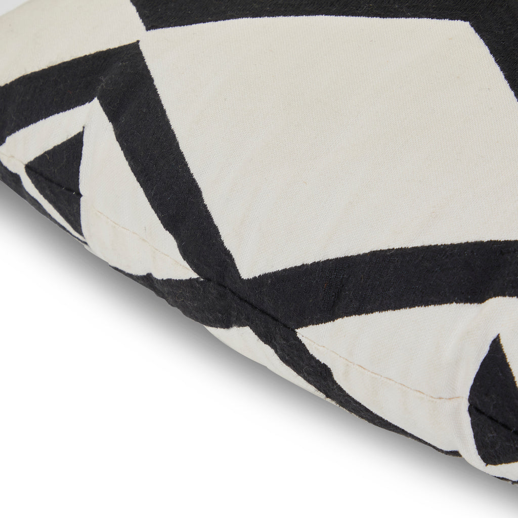 White & Black X-Pattern Pillow