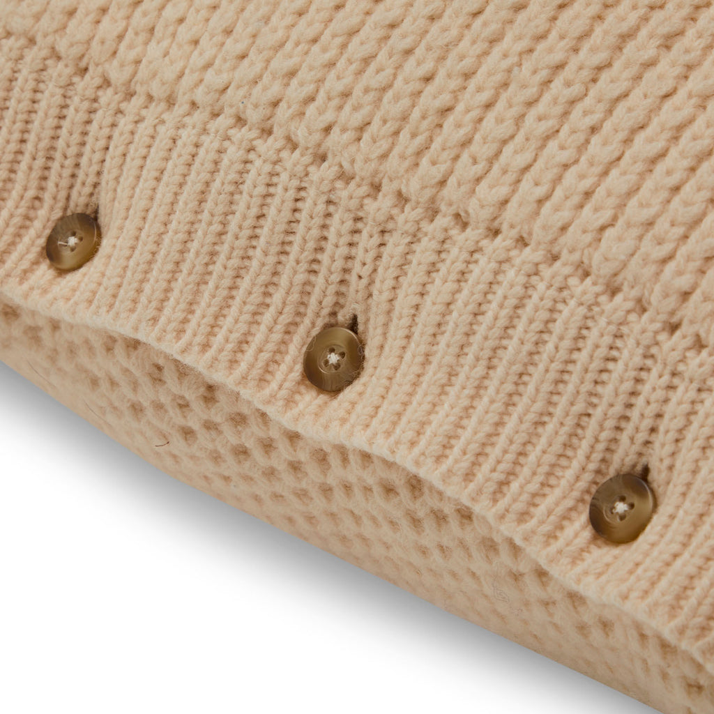 Tan Knit Button-Up Pillow