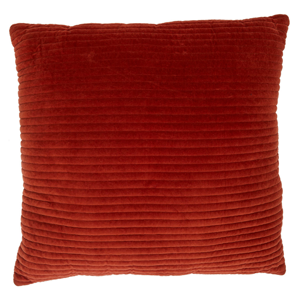 Large Brick Red Velvet Corduroy Pillow