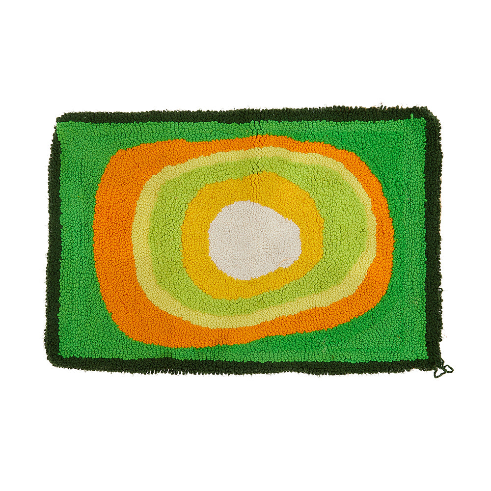 Green Orange Circle Shag Doormat