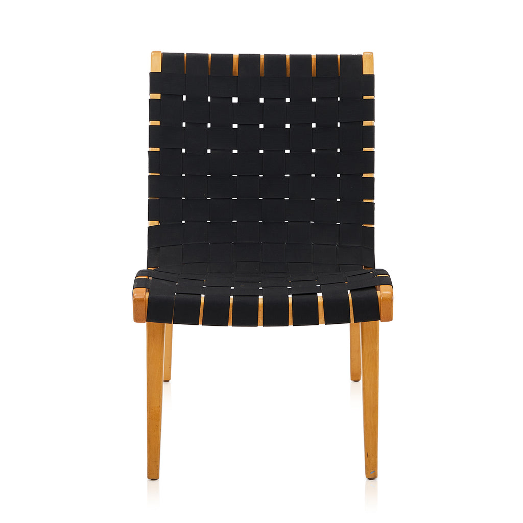 Black & Wood Risom Armless Lounge Chair