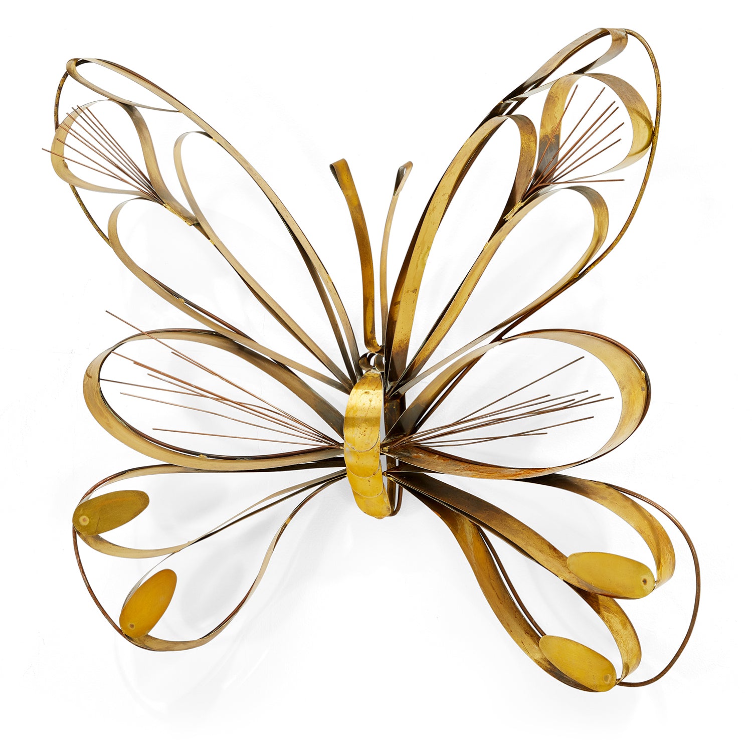 Large Brass Wire Butterfly Wall Sculpture - Gil & Roy Props