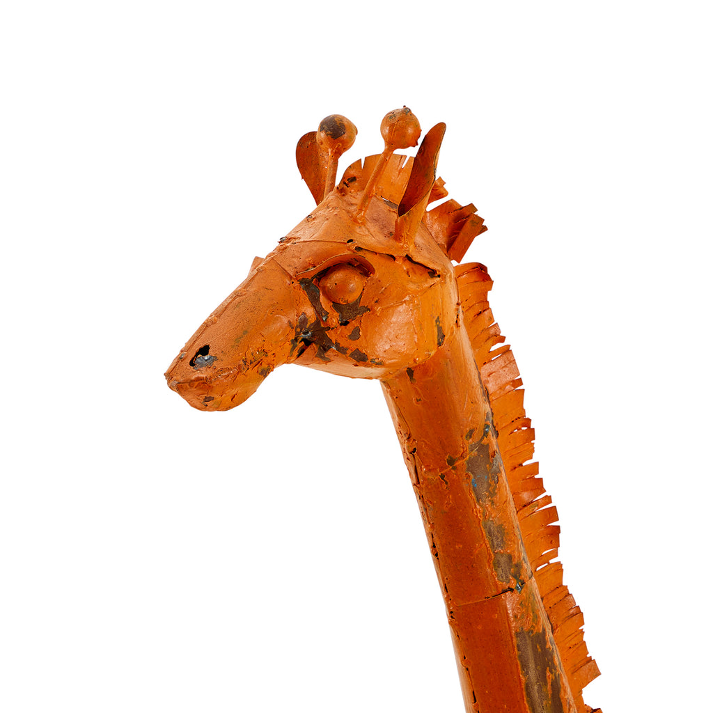 Orange Giraffe Floor Scultpture
