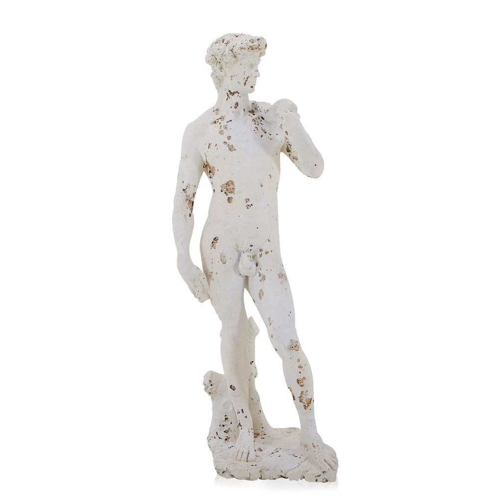 White Rustic Tabletop Statue of David