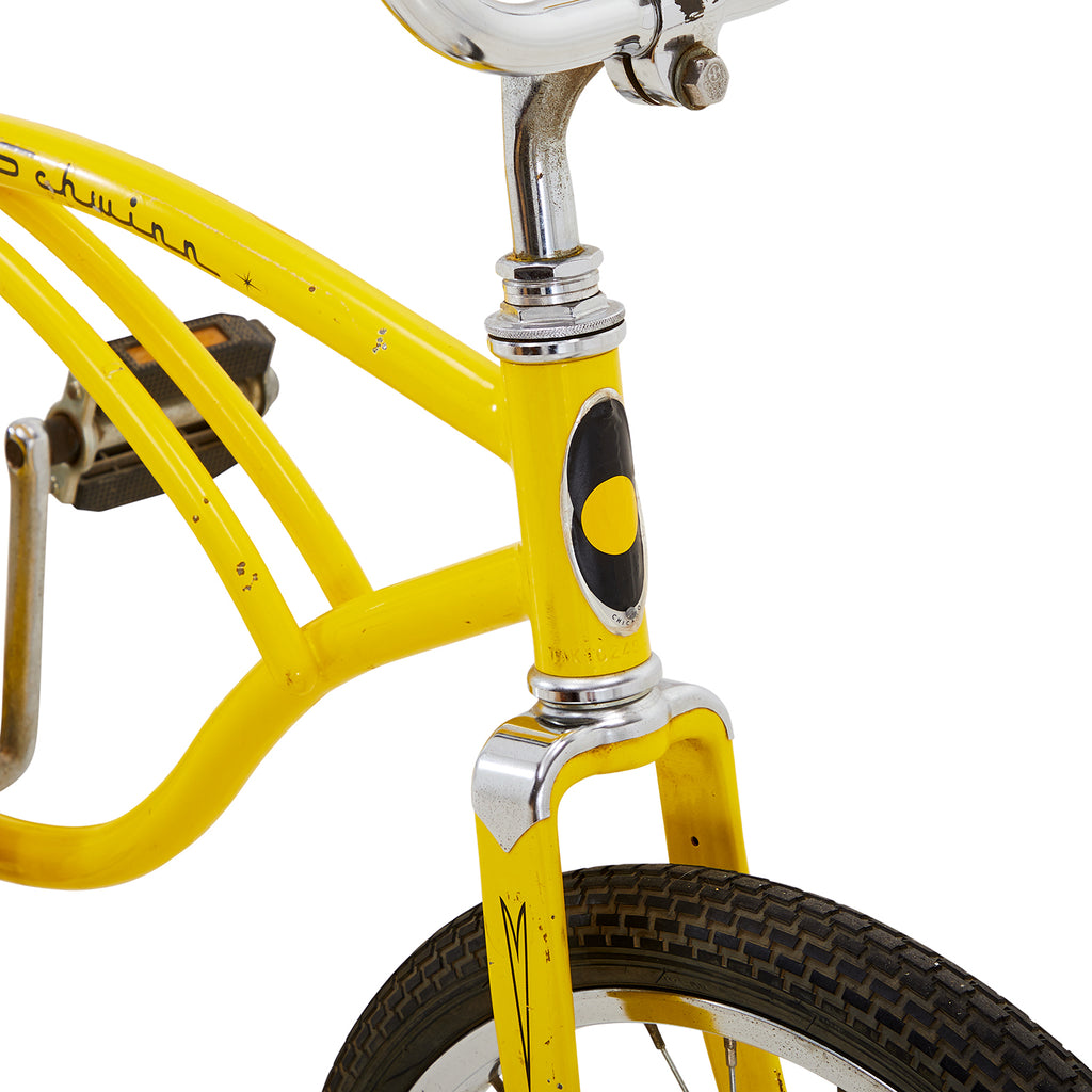 Yellow Schwinn Sting Ray Bike