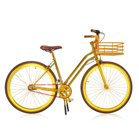 Gold Martone Bicycle With Basket