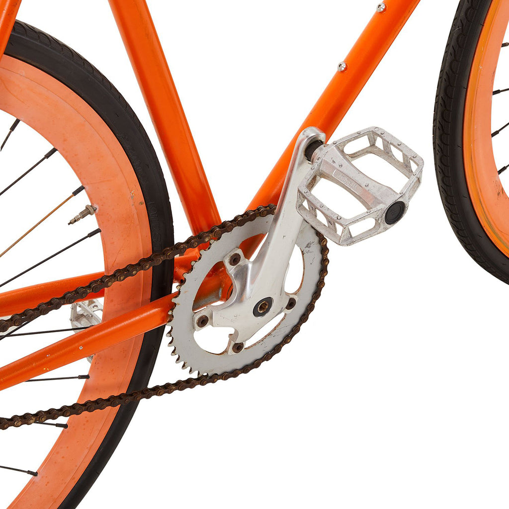 Orange Fixed Gear Road Bicycle