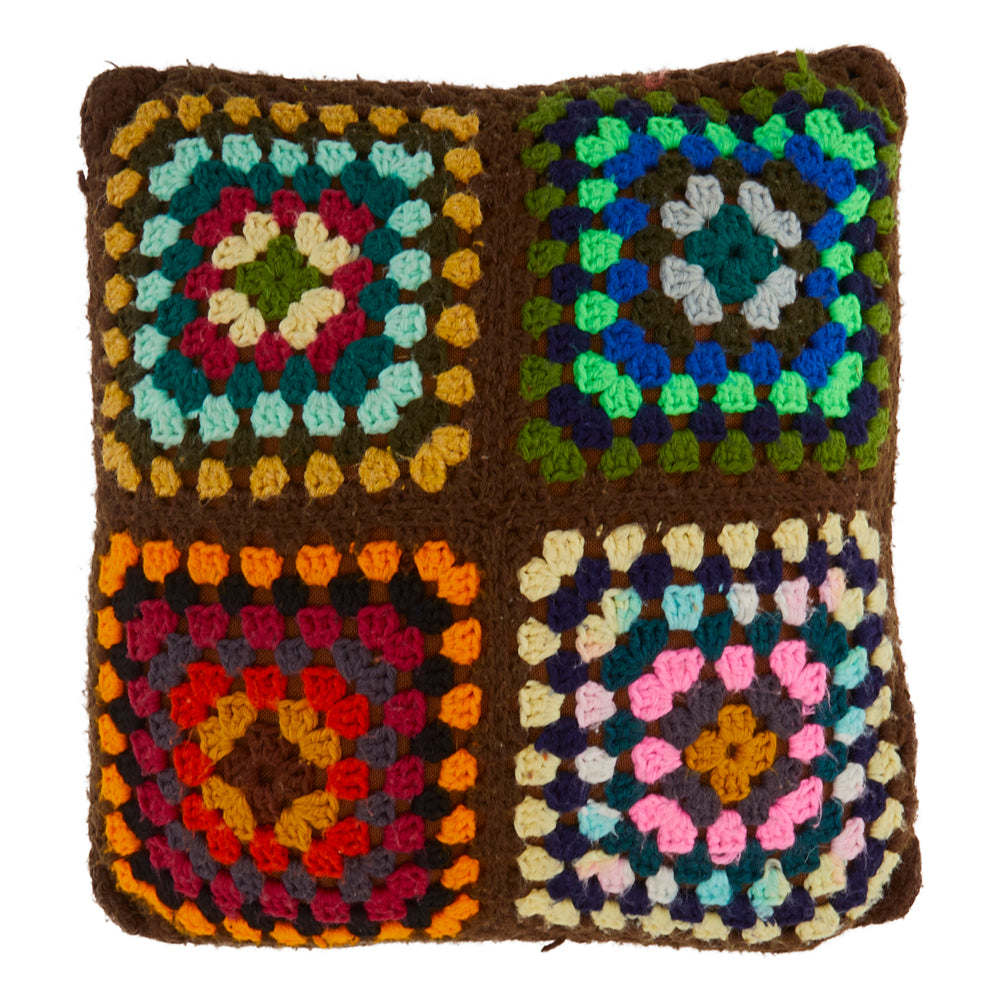 Multicolor Afghan Squares Pillow