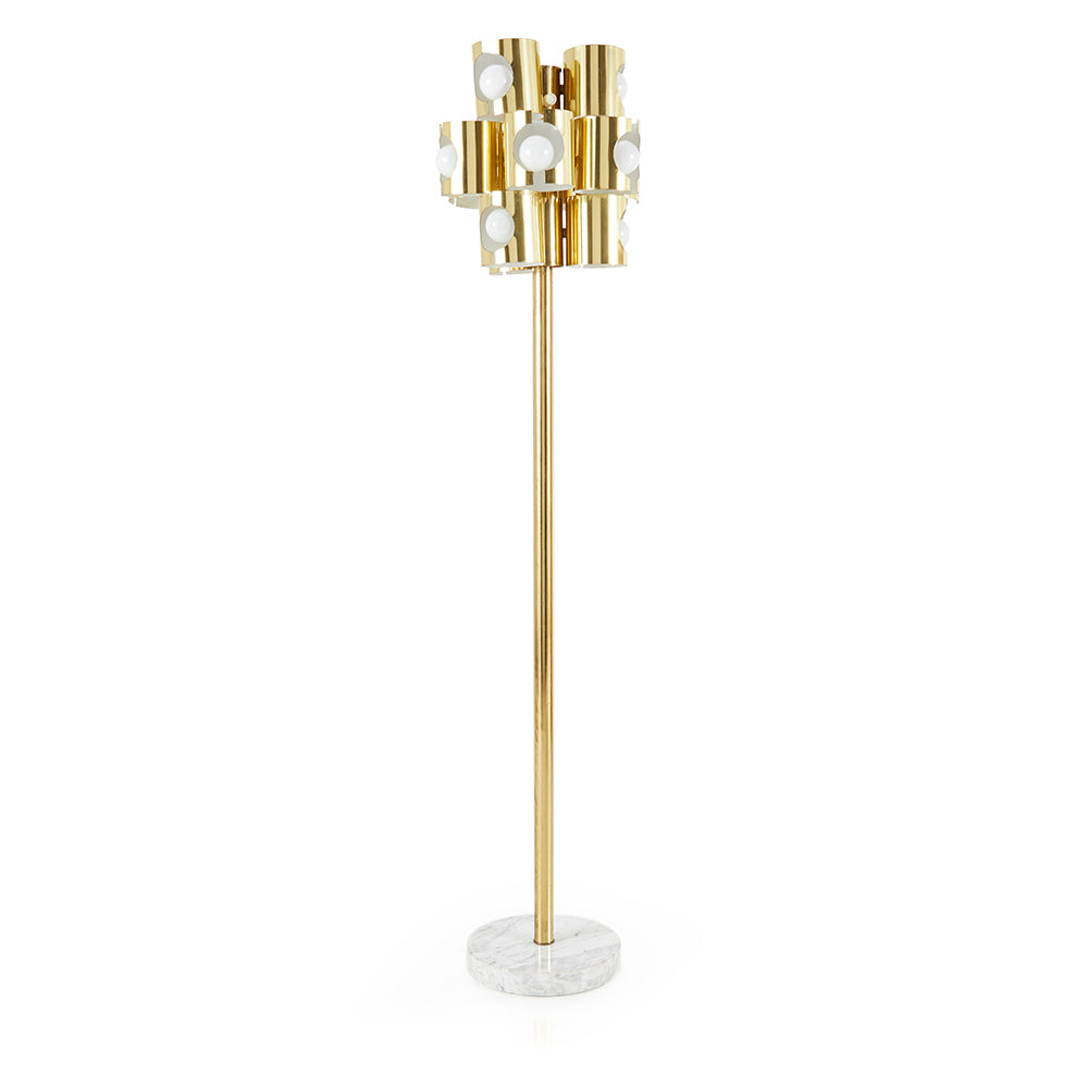 Brass Mini Cylinders Floor Lamp
