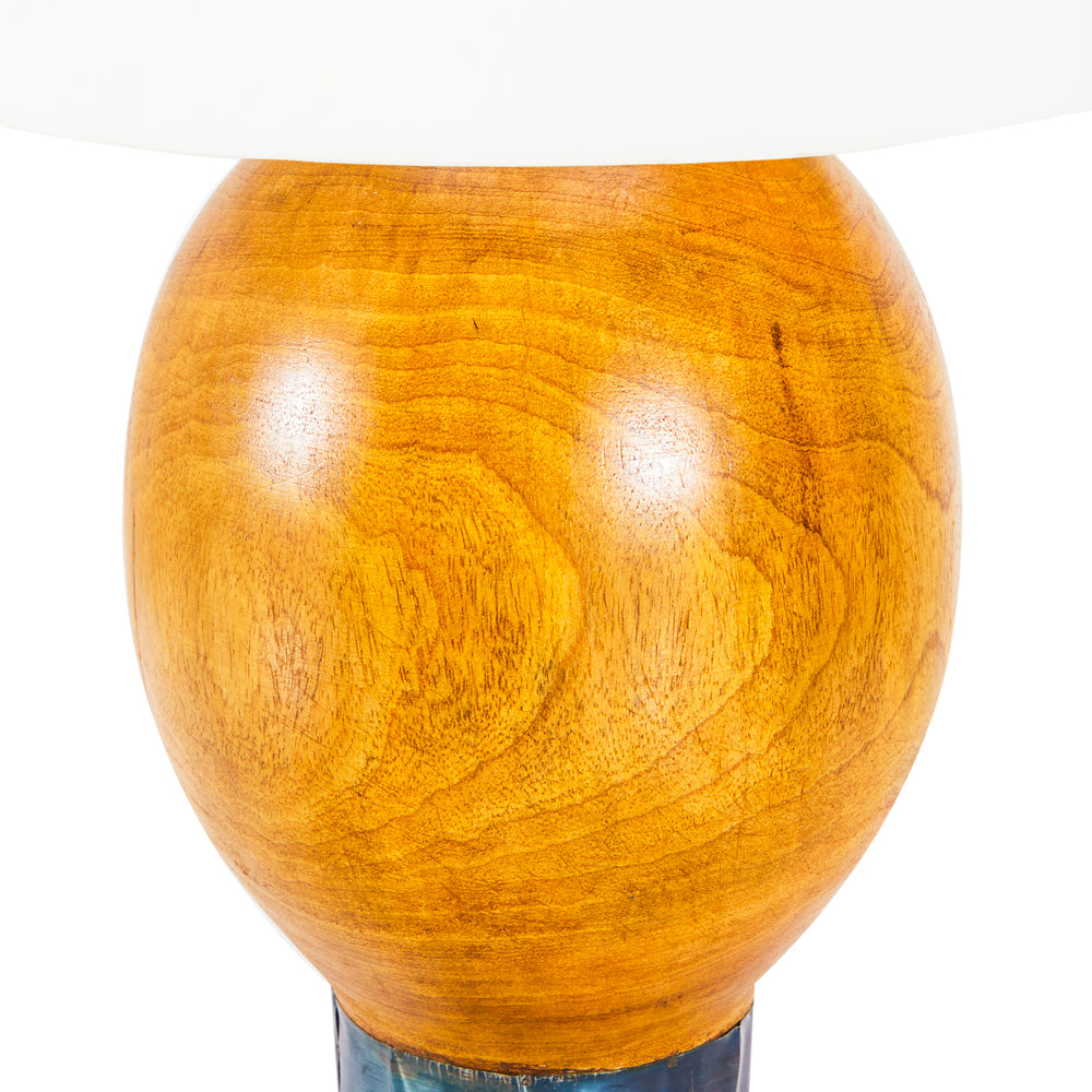 Wood and Iron Table Lamp