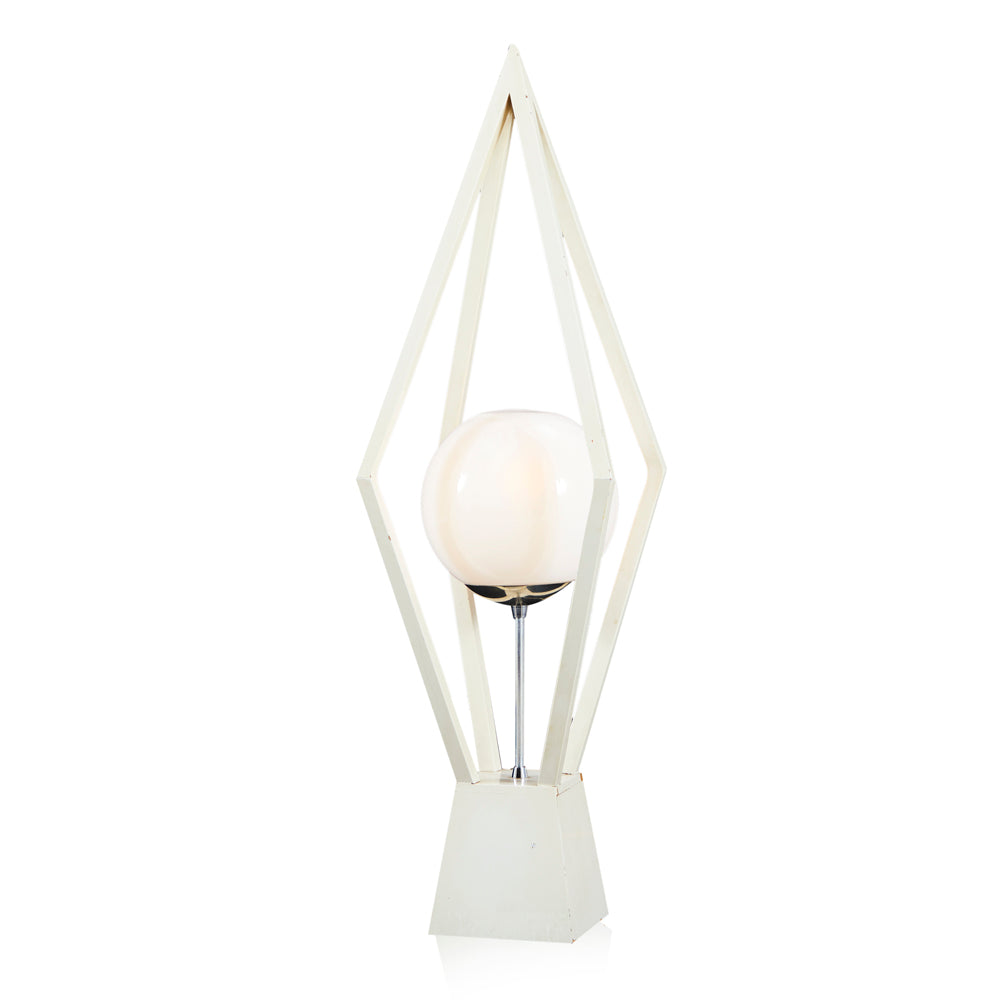 White Rhomboid Table Lamp