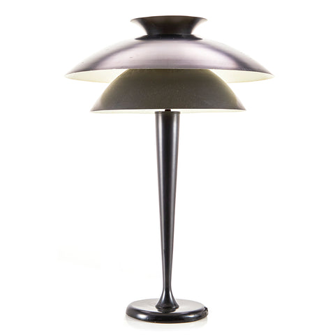 Black Double Saucer Table Lamp