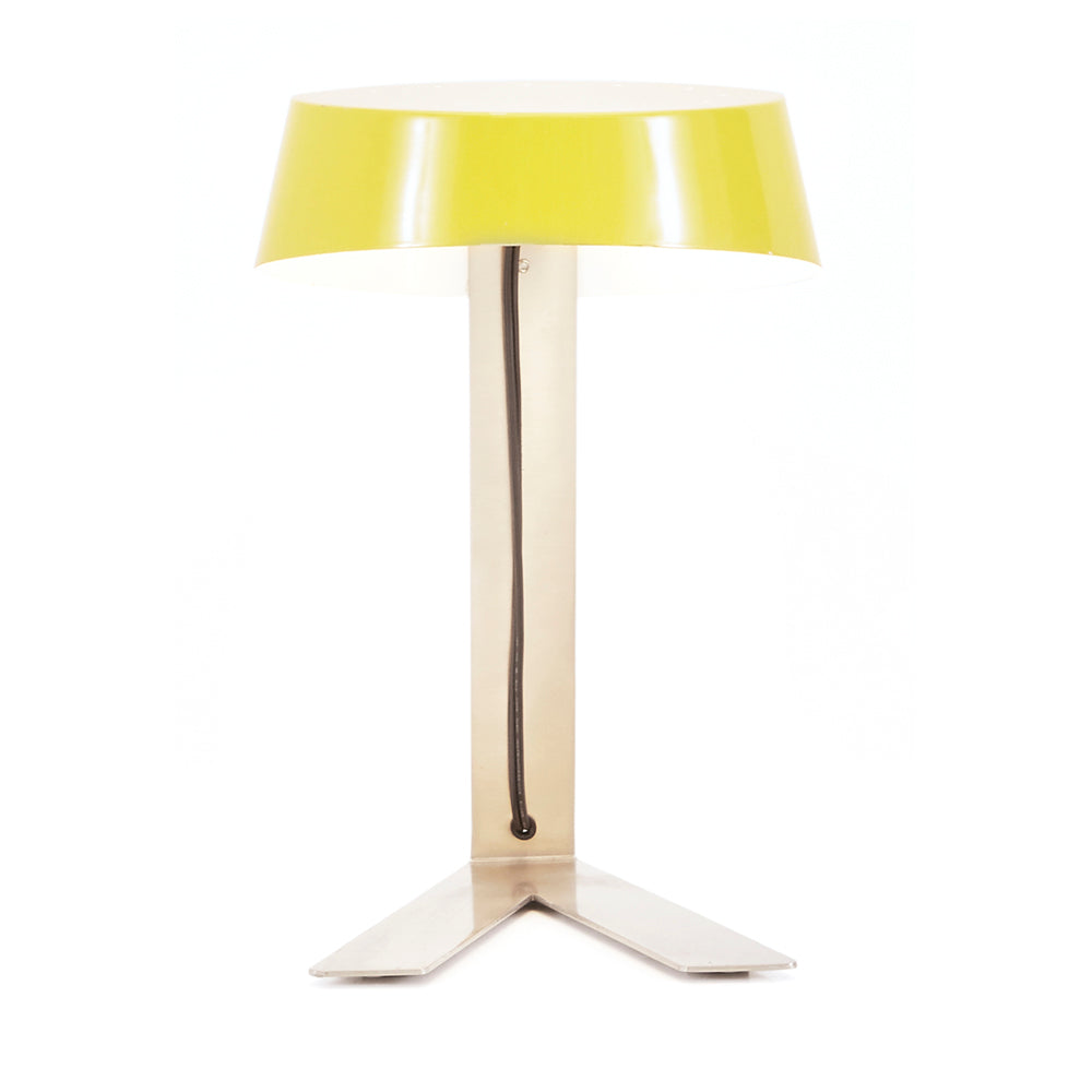 Yellow and Chrome Desk Lamp with V-Base