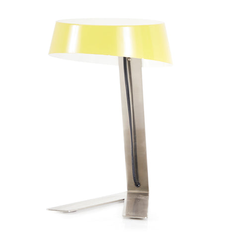 Yellow and Chrome Desk Lamp with V-Base