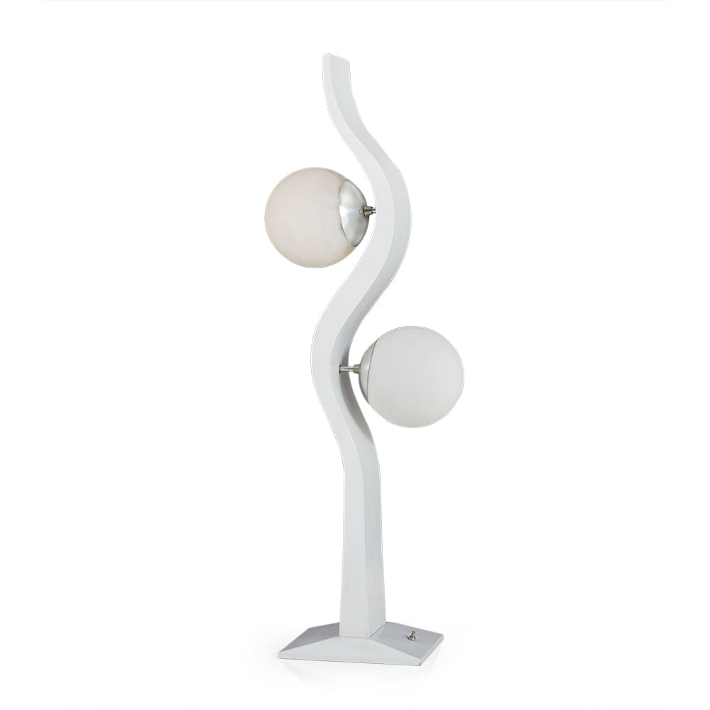 White Wavy 2 Globe Modeline Table Lamp