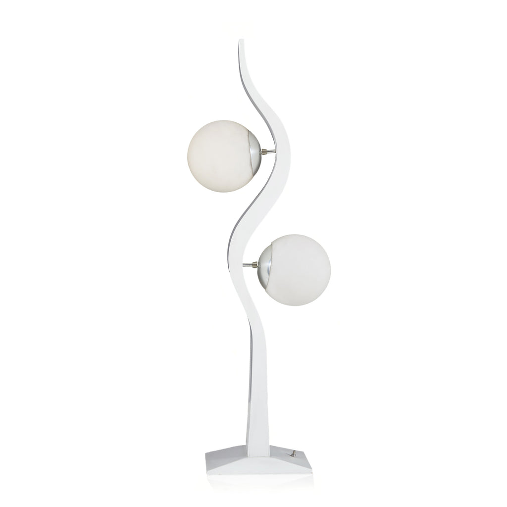 White Wavy 2 Globe Modeline Table Lamp