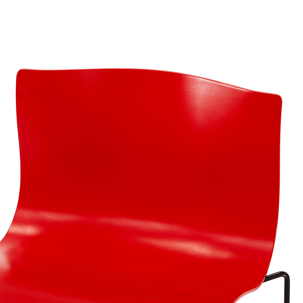 Red Plastic Modern Side Chair