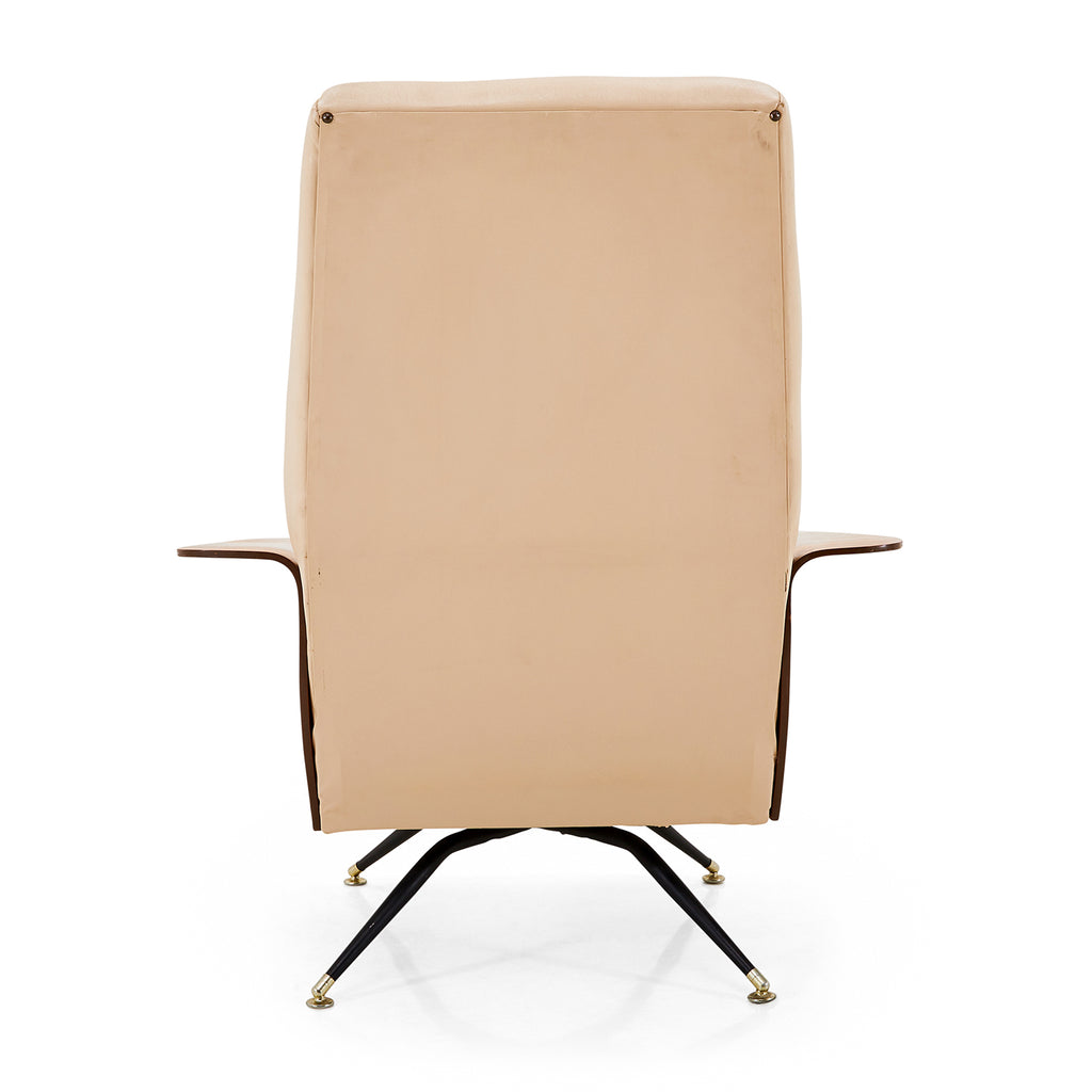 Tan Leather Mid Century Modern Armchair