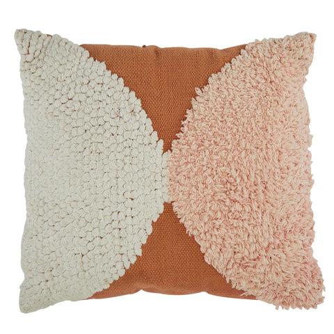 Blush Pink, Cream & Tan Semi Circles Pillow