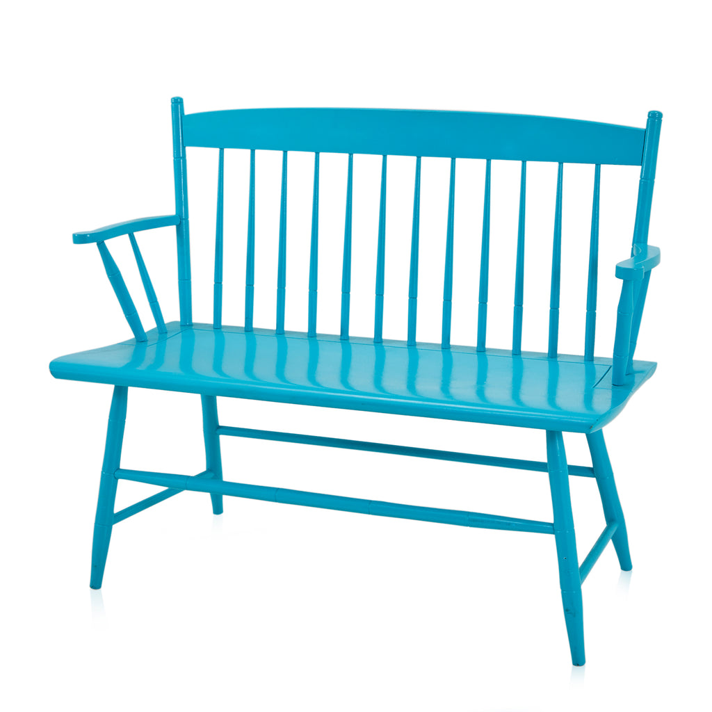 Turquoise Painted Outdoor Bench