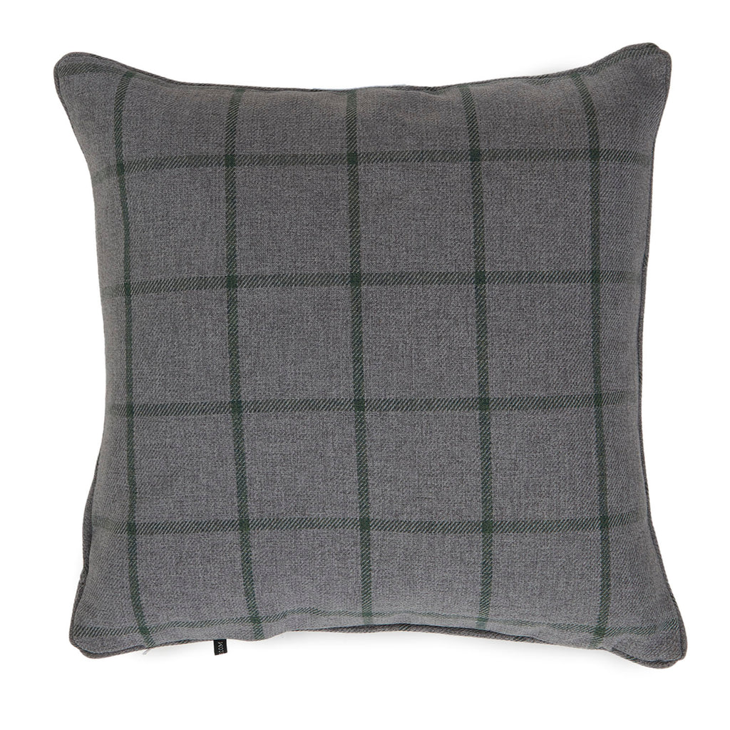Grey & Green Plaid Pillow