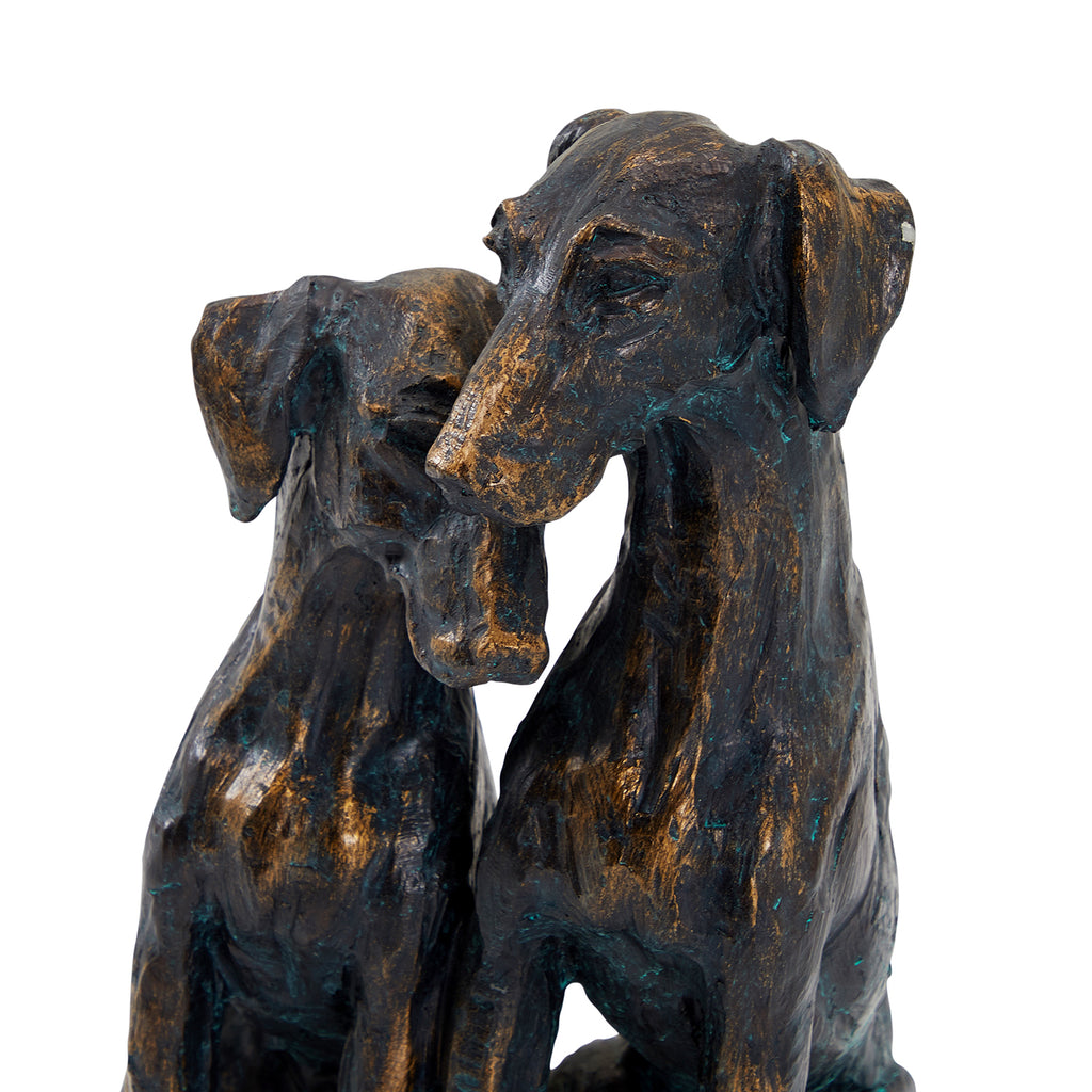 Pair of Bronze Dogs Sculpture