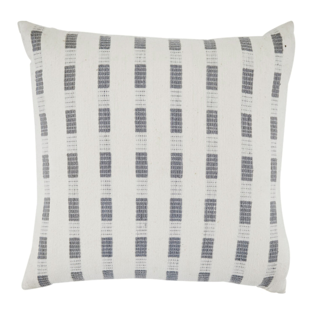 White & Grey Checkered Stripe Pillow