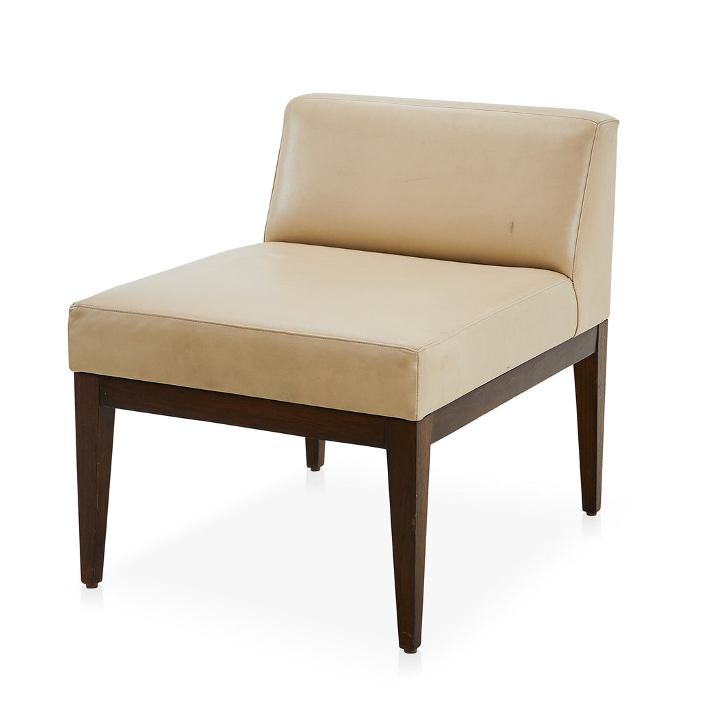Beige Low-Back Lounge Chair