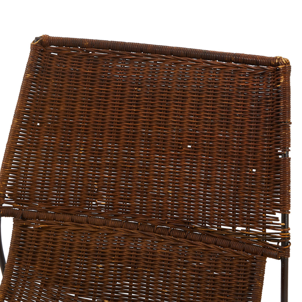 Dark Brown Woven Bamboo Lounge Chair