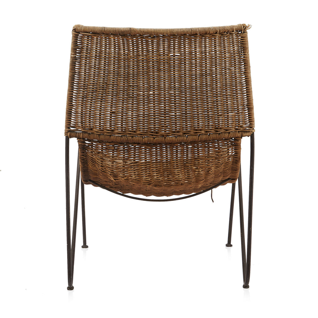 Light Brown Woven Rattan Lounge Chair