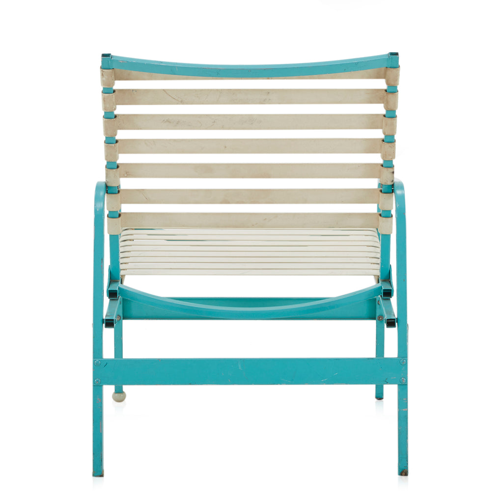 Turquoise & White Patio Lounge Chair