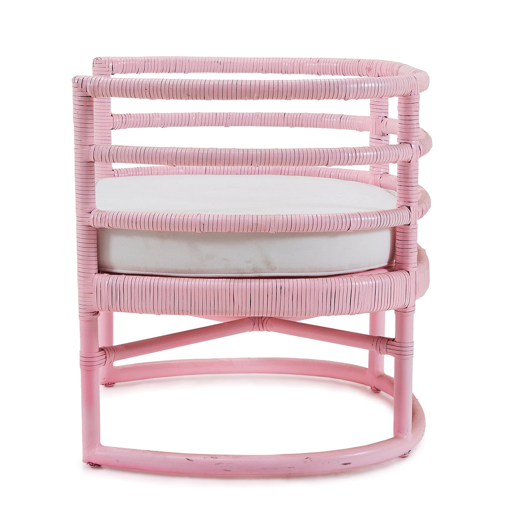 Pink Wicker Wrapped Chair