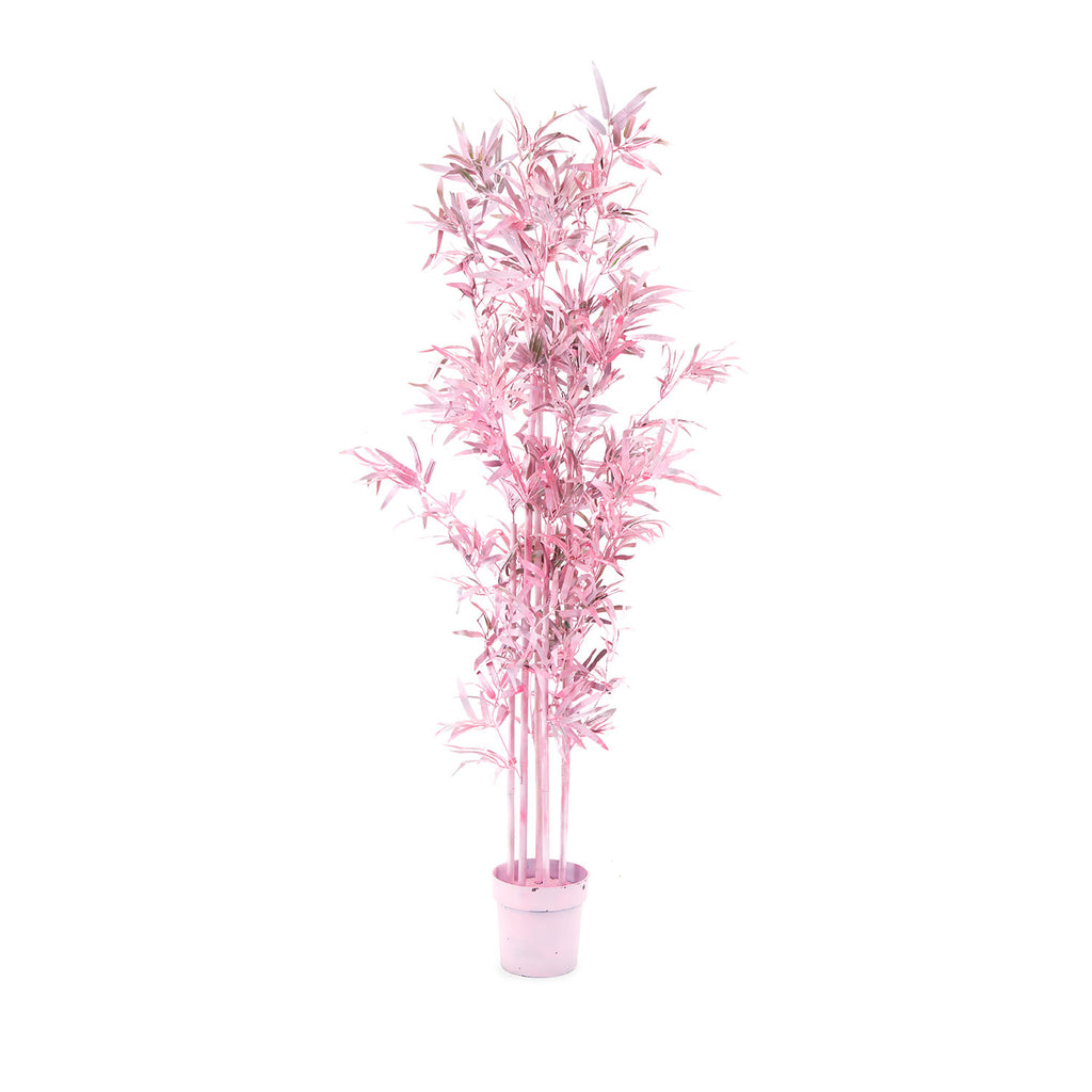 Pink Painted Faux Bamboo Plant