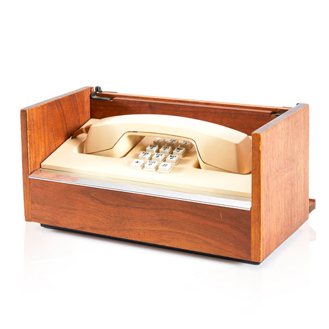 Beige Phone in Wood Case - Touchtone