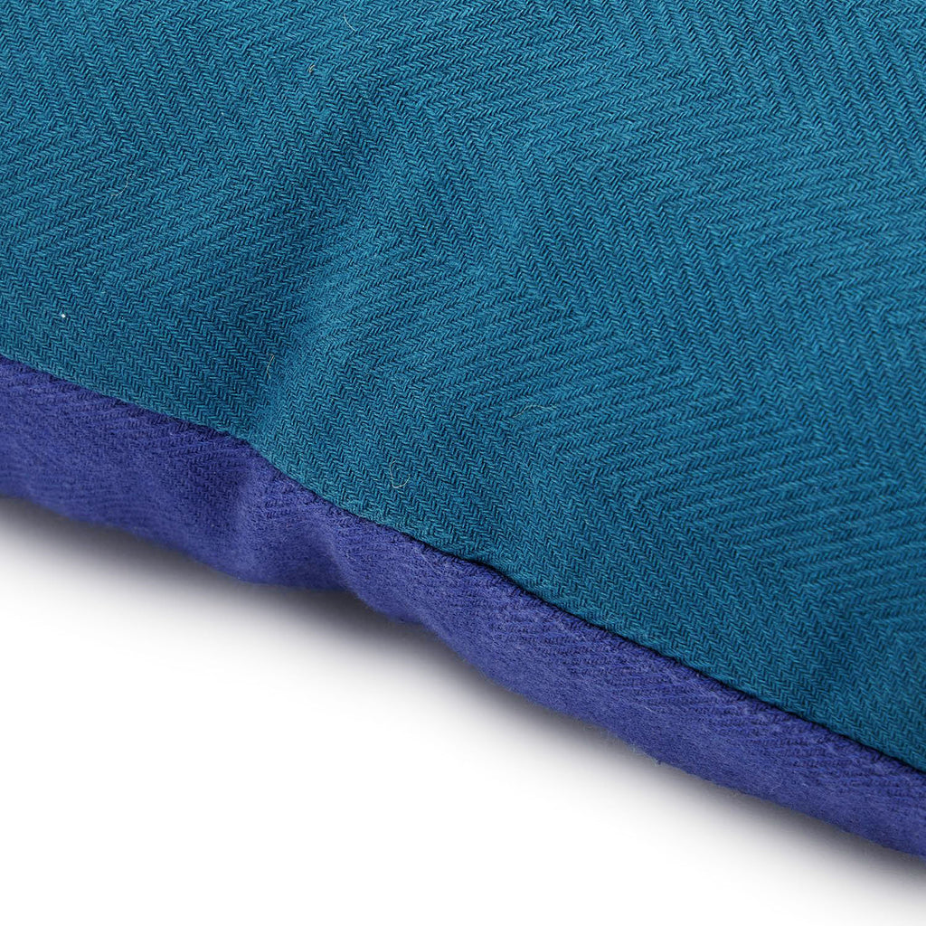 Blue Color Block Geometric Pillow
