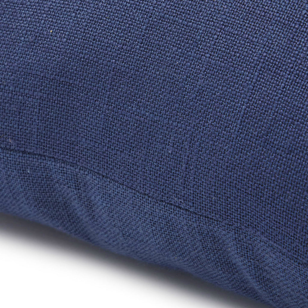 Blue Linen Buttoned Pillow
